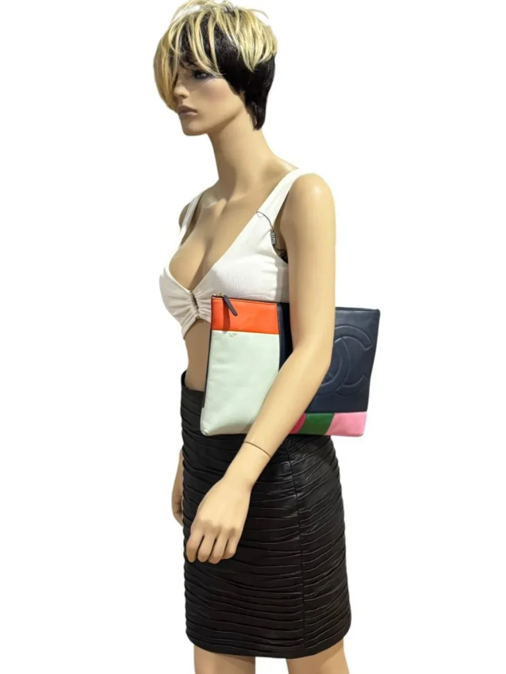 CHANEL Patchwork O Case Limited Edition 2015 Clutch Document Made in Italy